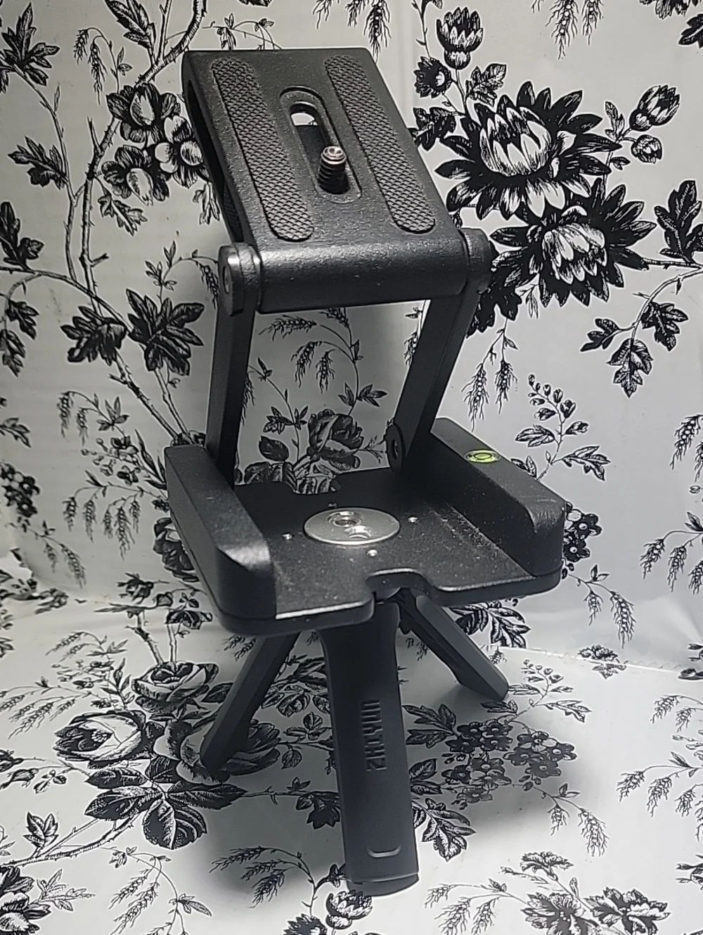 Foldable Black Tripod Phone & Camera Mount with Built-in Level